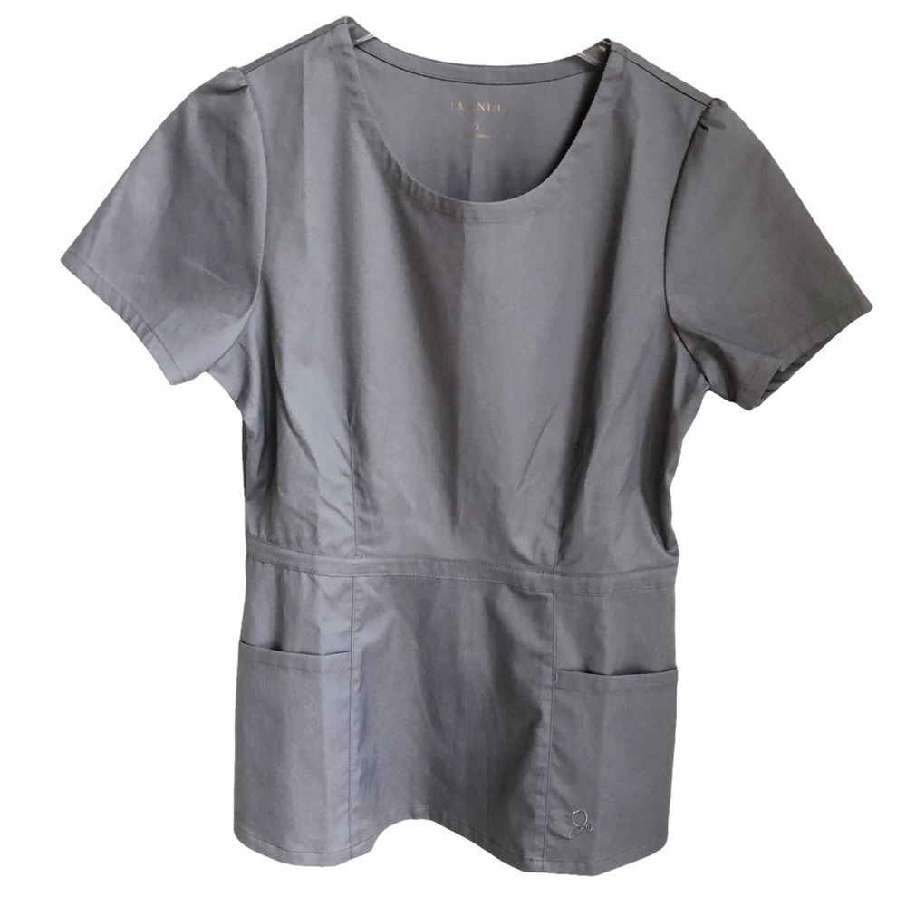 JAANUU Grey Scrub Top Side Zipper Small